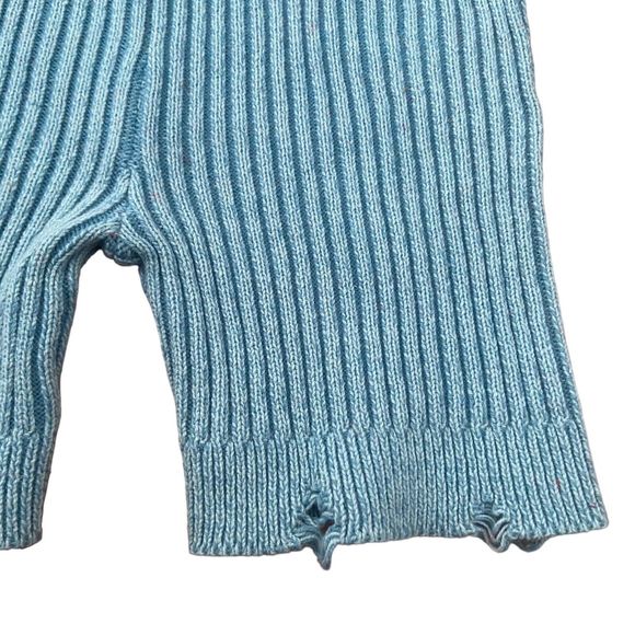 Out From Under Shorts Women Size S Knit Short Turquoise Elastic Waist Distressed - Picture 6 of 9